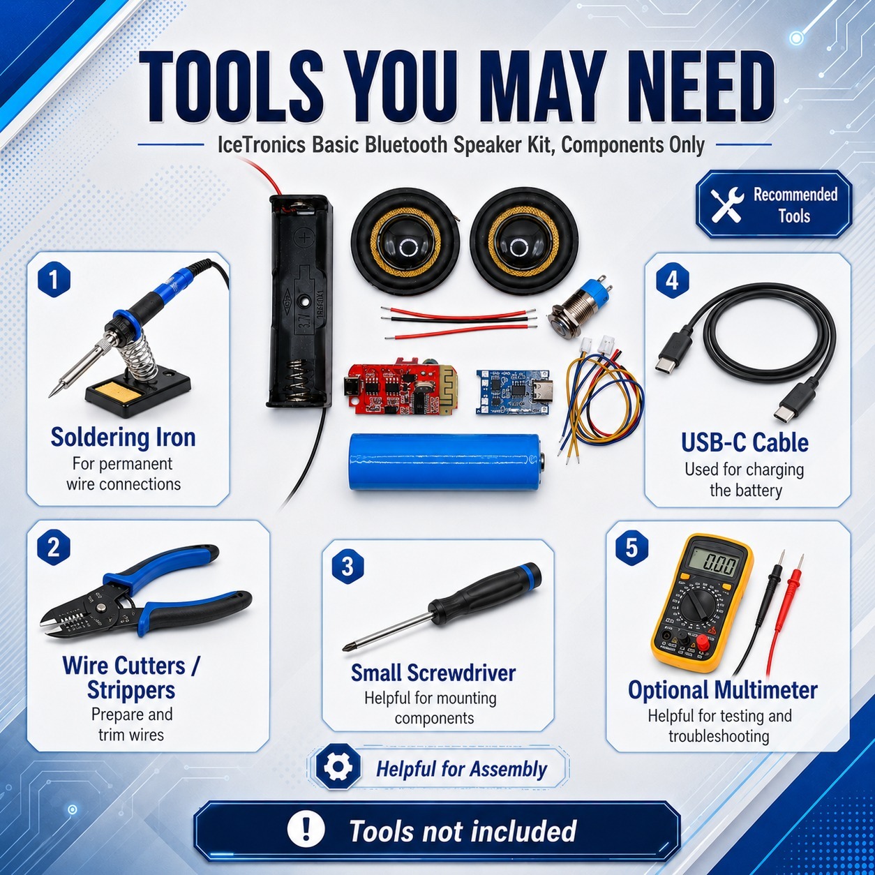 IceTronics Bluetooth speaker kit with Qi wireless charging - components only - Image 3
